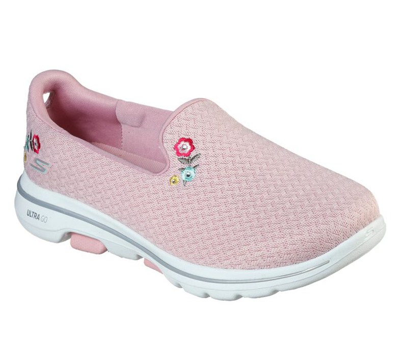 Skechers Dam Rosa Slip On - Gowalk 5 - Garland - Sverige (TUSDL-7312)